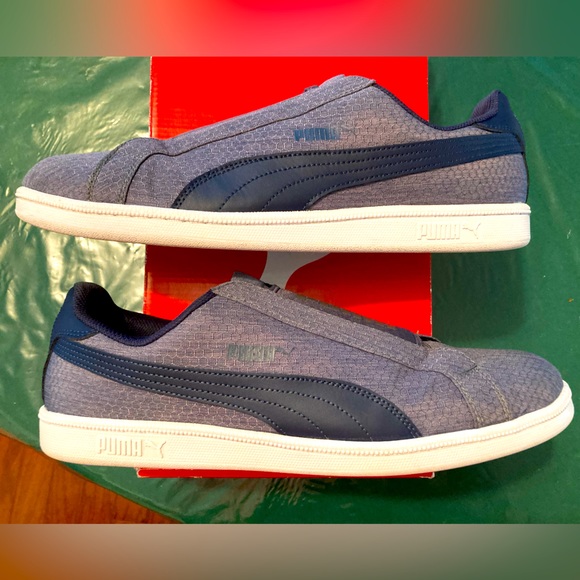 Puma Smash Slip On Rip, size 14, pre owned, navy blue grey gray - Picture 3 of 3